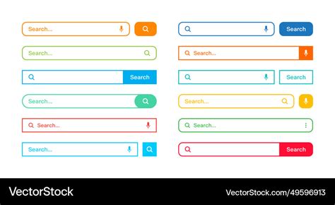 Colorful search bar templates internet browser Vector Image