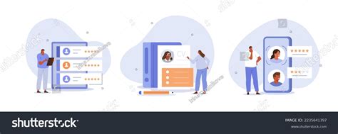 Job Recruitment Illustration Set Hr Manager Stock Vector Royalty Free