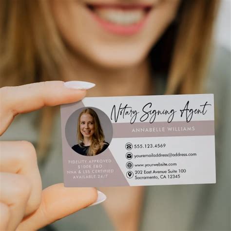 Modern Photo Notary Signing Agent Business Card Zazzle Notary