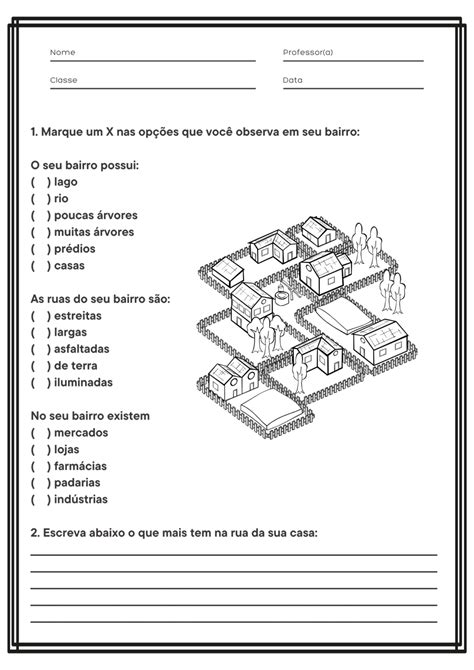 Atividade Sobre Bairros 2 Ano - Atividades sobre Ruas e Bairros para 2º e 3 Ano