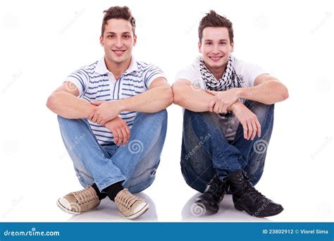 Two Friends Sitting Next To Each Other Stock Photo Image Of Other