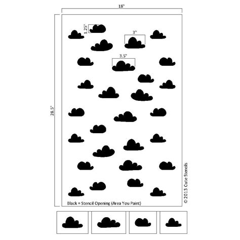 Cloud Wall Stencil Reusable Etsy