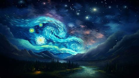 Starry Night Painting Stock Photos, Images and Backgrounds for Free ...