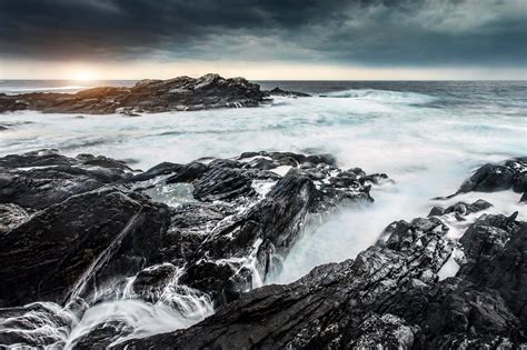 Wallpaper Pemandangan Laut Batu Alam Pantai Salju Fotografi