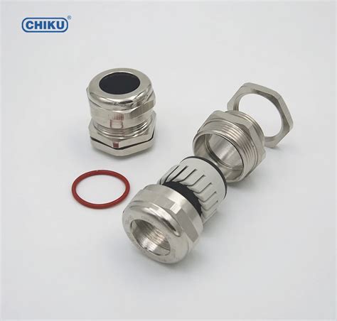 Ip68 M50 Waterproof Brass Nickel Plated Metal Cable Gland Wire Connector Cable Range 32 44mm