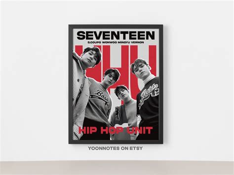 Seventeen Hip Hop Unit Poster Aesthetic Kpop Merch Etsy