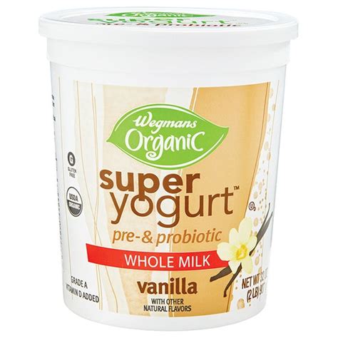 Wegmans Organic Super Yogurt Whole Milk Vanilla Super Yogurt Wegmans