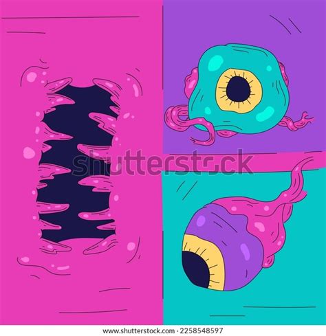 Colorful Monster Graffiti Vector Great Backgrounds Stock Vector ...