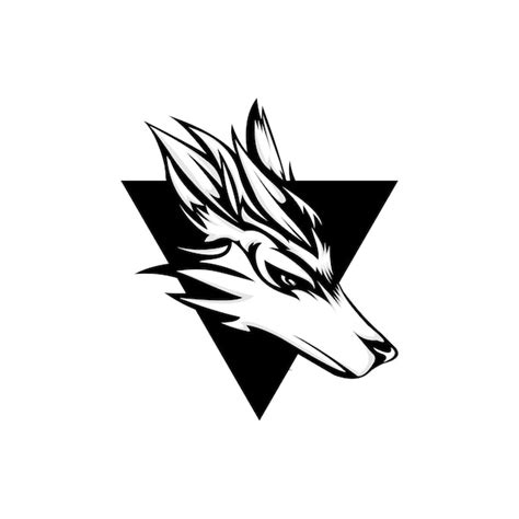 Premium Vector | Black and white wolf vector logo