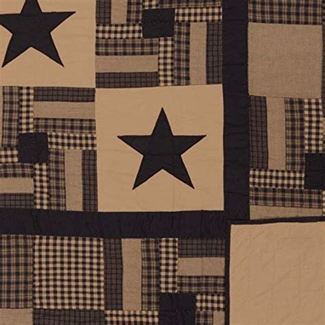 Vhc Brands Black Check Star King Quilt Wx L Country Rustic