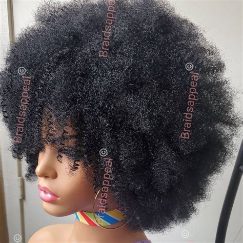 Nubian Afro Wig Handmade Natural 4c Hair Afro Kinky Wig Etsy