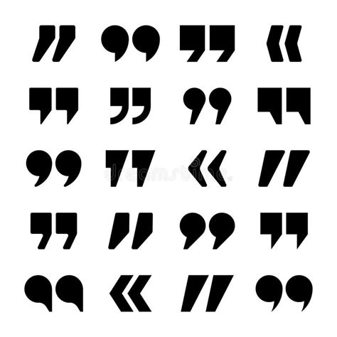 Quotation Marks Vector Collection Quotes Icon Speech Mark Symbol