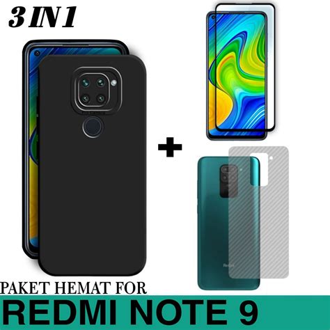 CASE XIAOMI REDMI NOTE 9 SOFT CASE LIQUID FREE TEMPERED GLASS GARSKIN