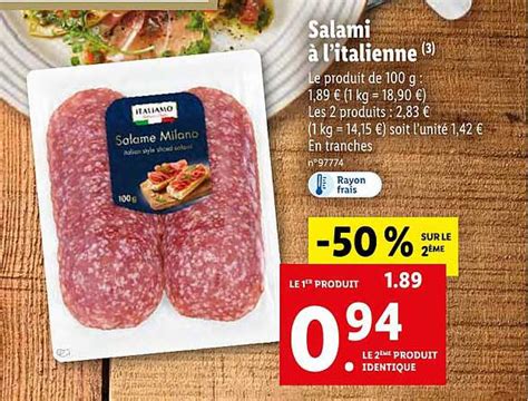 Promo Salami A L Italienne Chez Lidl Icatalogue Fr