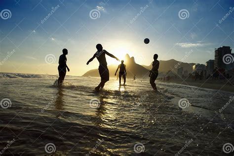 Carioca Brazilians Playing Altinho Beach Football Rio Editorial Image