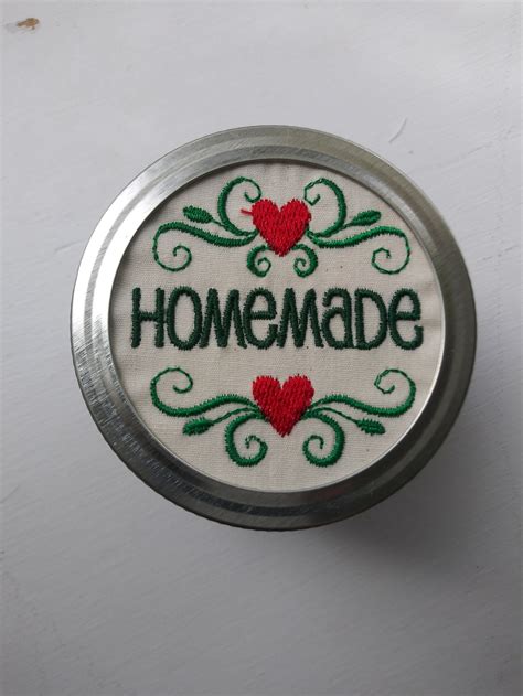 Mason Jar Covers. Homemade Canning Jar Lid Cover,machine Embroidered ...