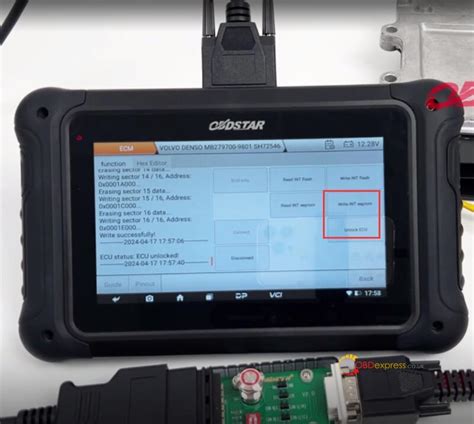 Volvo ECM Read Write Unlock With OBDSTAR DC706 On Bench