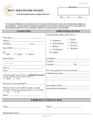 Fillable Online Modify Print Form Client Intake Form For Office Use