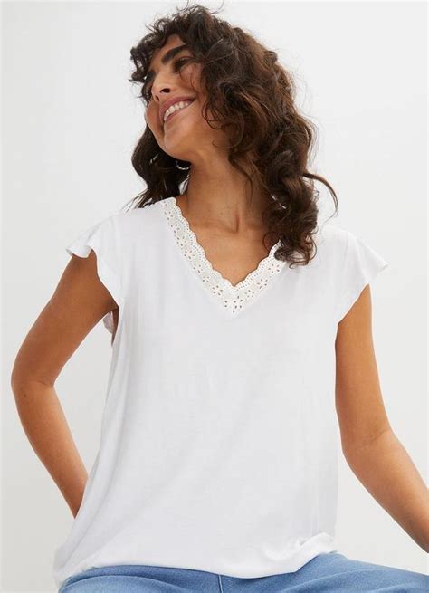 Blusa Branca Em Malha De Viscose Bonprix