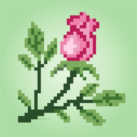 P Xeles De Bits De Flores Rosas Para Juegos De Activos Y Patrones De