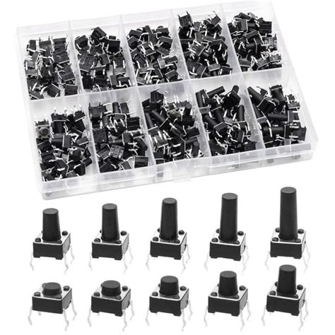 PERSI 200Pcs Mini Tactile Push Button 6x6 Mm 4 Pin Pushbutton Switches