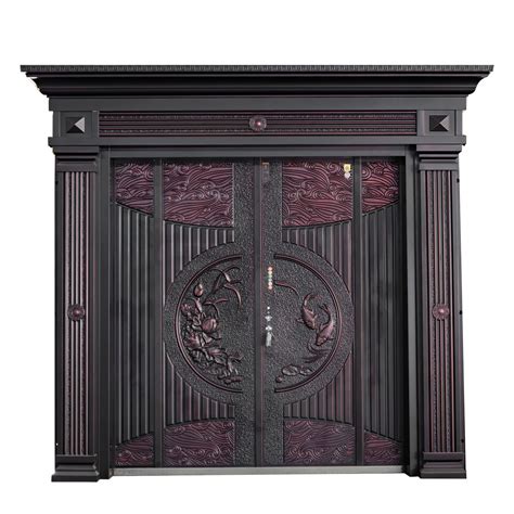 Luxury Designers Exterior Front Entrance Metal Villa Doors Royal Palace