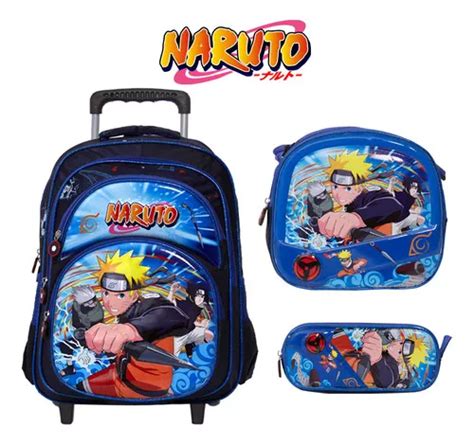 Mochila Iantil Rodinha Lancheira Naruto Imediato Cor Azul