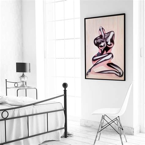 Erotic Nude Art Print Naked Woman Poster Sexy Female Canvas Etsy