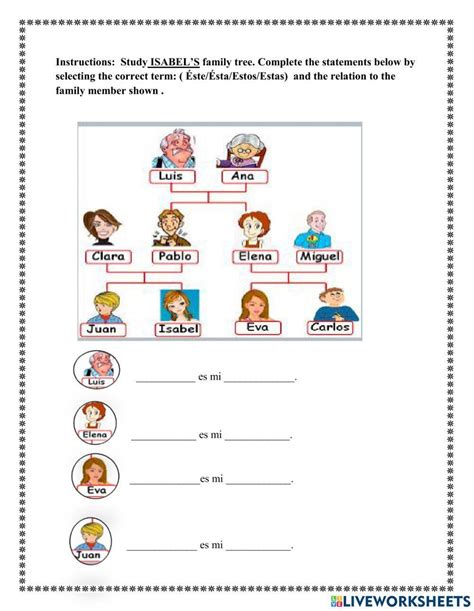 Family Worksheet Spanish Practice Activities - Srta Spanish ...