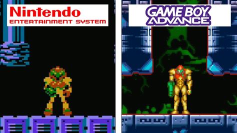 Metroid NES Vs GBA Graphics Comparison Metroid Zero Mission VS