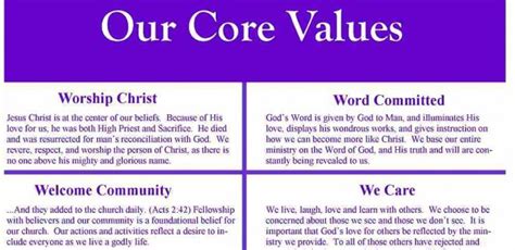 Core Values Christian Fellowship Evangelistic Church