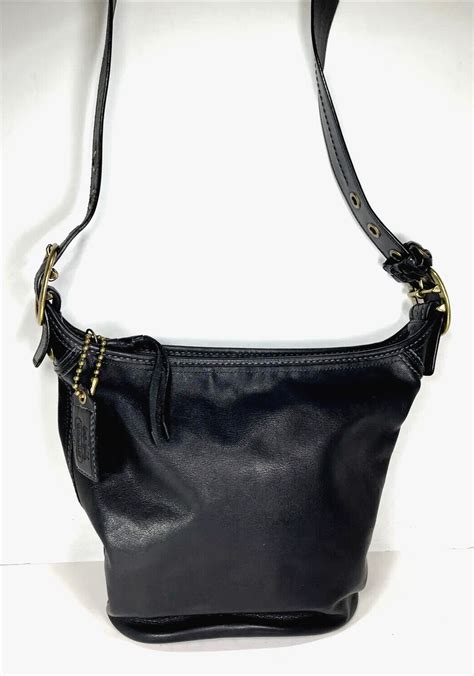 Coach Tattersall Bleeker Vintage Black Leather Bucket Gem