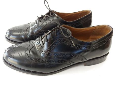 Towncraft Mens Black Leather Wingtip Oxford Dress Shoes Size 991406 8