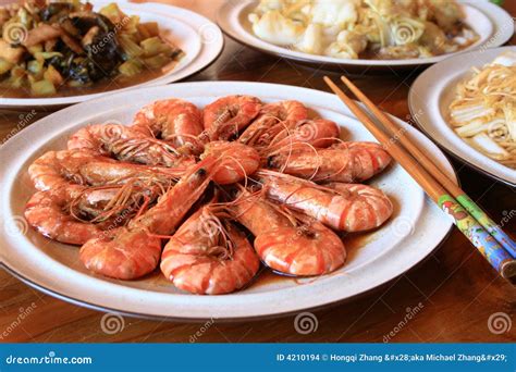 Prawn On Plate Stock Photo Image Of Prawn Pickle Color