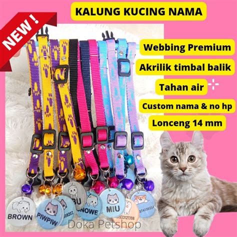 Jual Kalung Kucing Nama Akrilik Motif Dan Polos Premium Shopee Indonesia