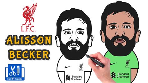 How To Draw Alisson Becker The Wall Of Anfield Draw Football Player