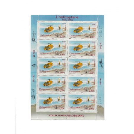 Feuillet 10 timbres Poste aérienne Hélicoptère EC 130 neuf