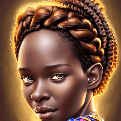 Intricate Digital Painting Of An African American Mother And Daughter