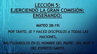 Lección 5 la gran comision PPT