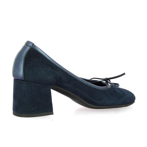 Reqins Ballerines Cuir Velours Marine Madame