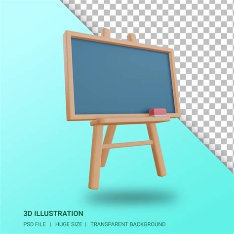 Premium Psd 3d Blackboard Illustration With Transparent Background