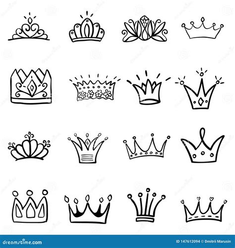 Icono Exhausto De La Mano De La Pintada Del Logotipo De La Corona