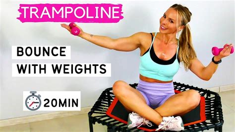 20 Min Mini Trampoline Workout With Weights Rebounder Workout With Weights Optional Youtube