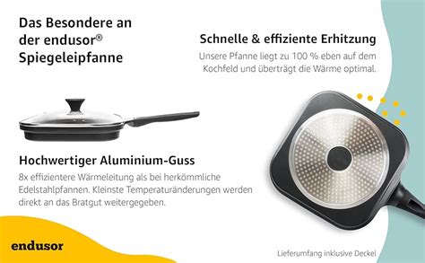 Endusor Spiegeleipfanne Induktionsgeeignet Mit Deckel Cm