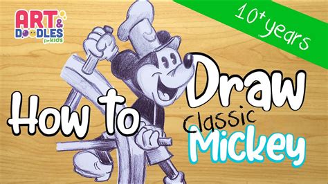 How To Draw Classic Mickey Mouse Step By Step Youtube