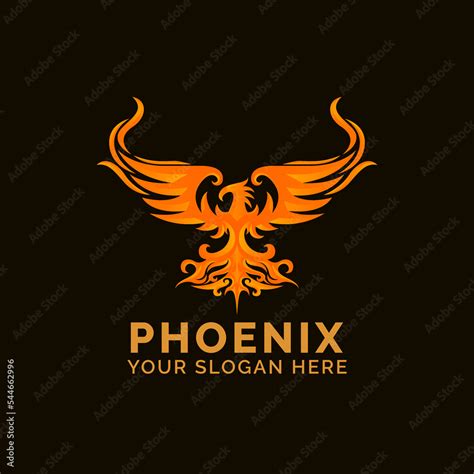 Phoenix Fire Logo Design Vector Mascot template Stock Vector | Adobe Stock