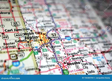 Extreme Close-up of Joplin, Missouri in a Map Stock Image - Image of ...