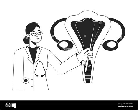 Gynecology Obstetrics Bw Concept Vector Spot Illustration Stock Vector