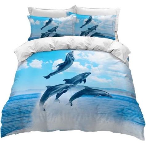 Housse De Couette X Cm Oc An Animaux D Dauphin Mer Sc Ne Taie D