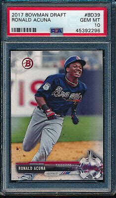 Psa Ronald Acuna Jr Bowman Draft Paper Braves Rookie Card Rc